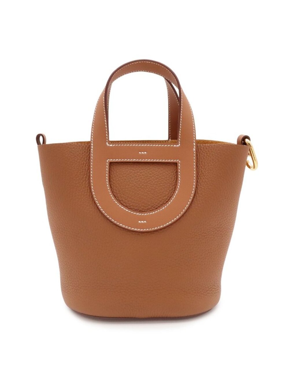 Hermes in the Loop 18 Tote Bag Taurillon Clemence Leather Gold Brown
